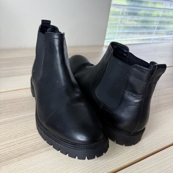 Men's Chelsea Ankle Boots Classic Dress Casual Elastic Slip On Shoes Black 11.5 - Picture 4 of 13